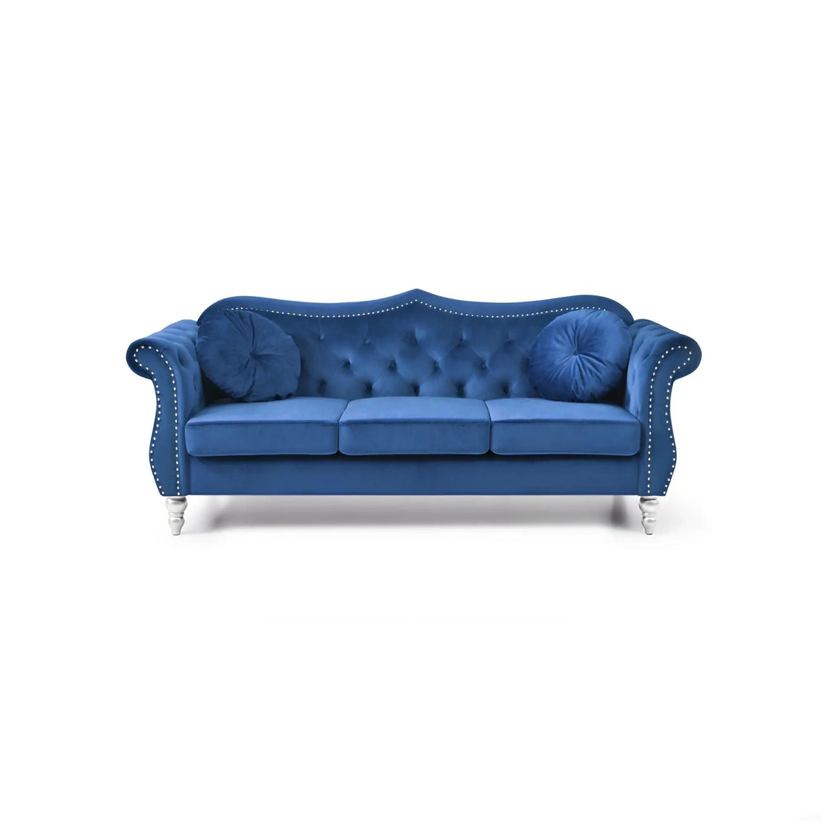 Hollywood Sofa | Updated Glam Design | Hand-Applied Nailhead Trim | Pocketed Coil Cushions
