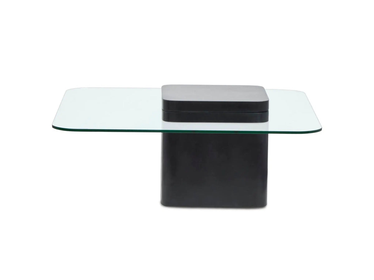Donora Square End Table | Glass Top | Modern Square Base | Minimalist Design