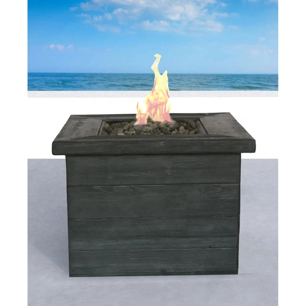 Fiber Reinforced Propane / Natural Gas, Fire Pit Table - | 32 x 32 x 24 in | Concrete | Charcoal