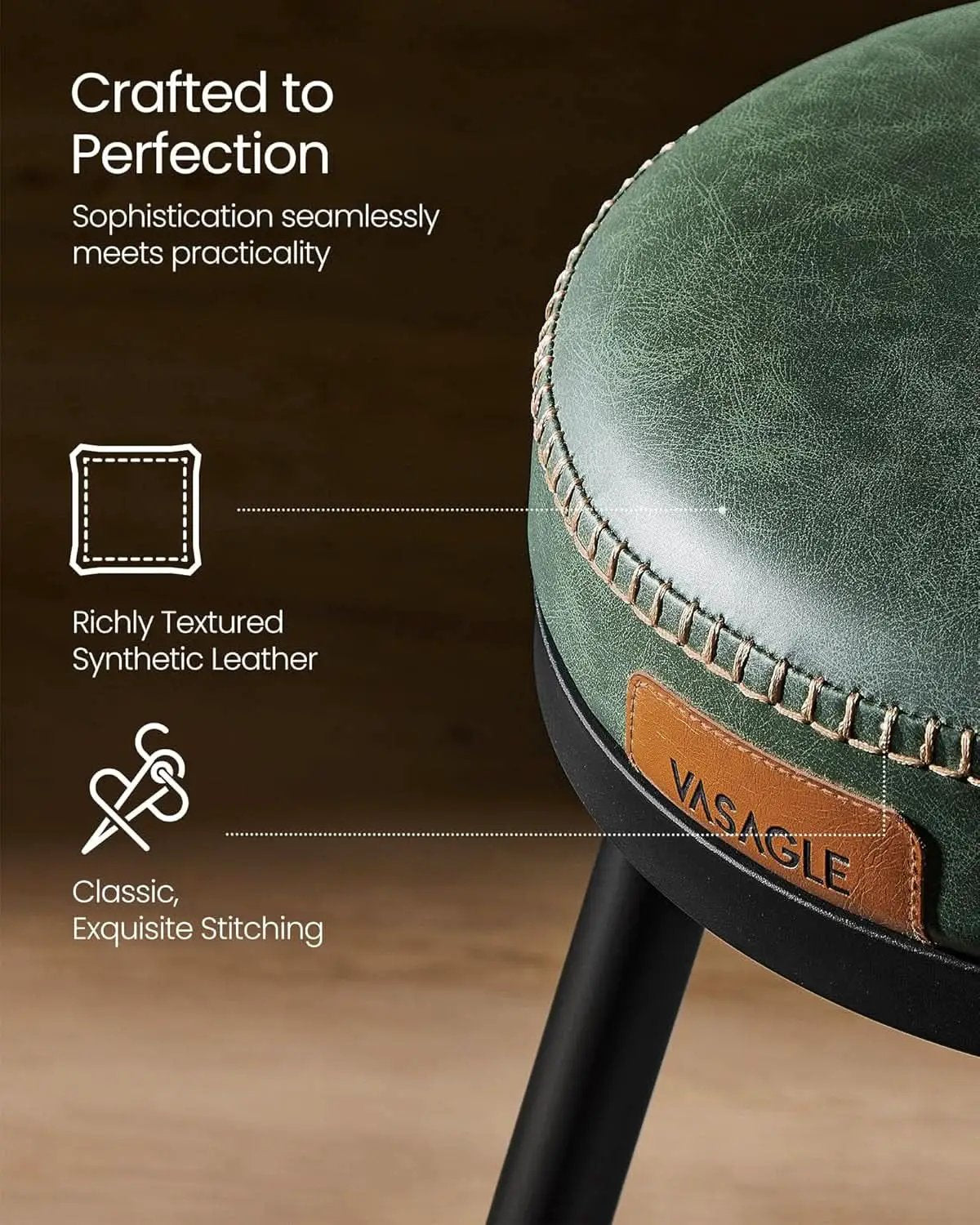 Forest Green 30 Inch Bar Stools Set Of 2 For Kitchen from PriceLows™