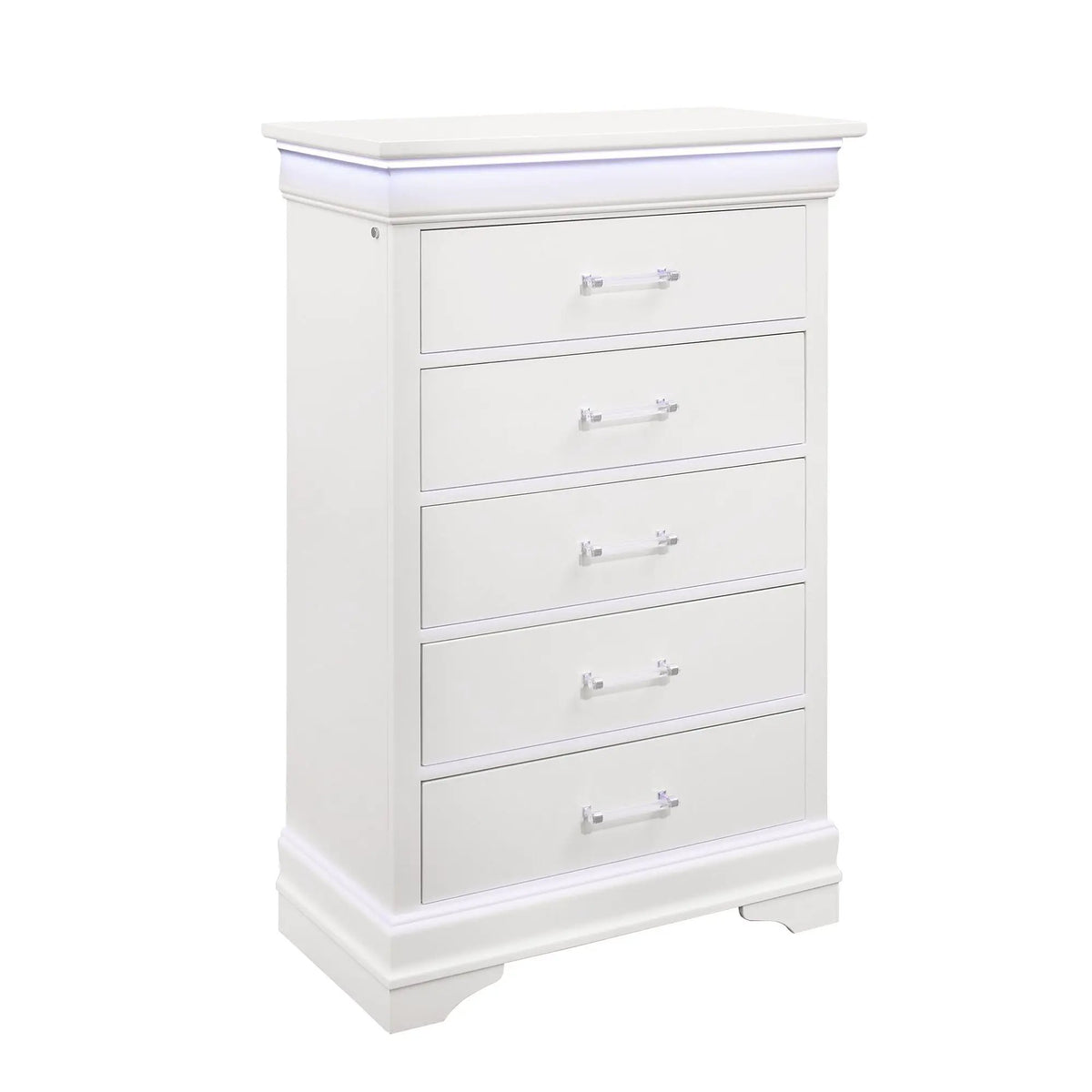 Charlston Accent Chest | LED Lighting | Five Spacious Drawers | Transitional Style