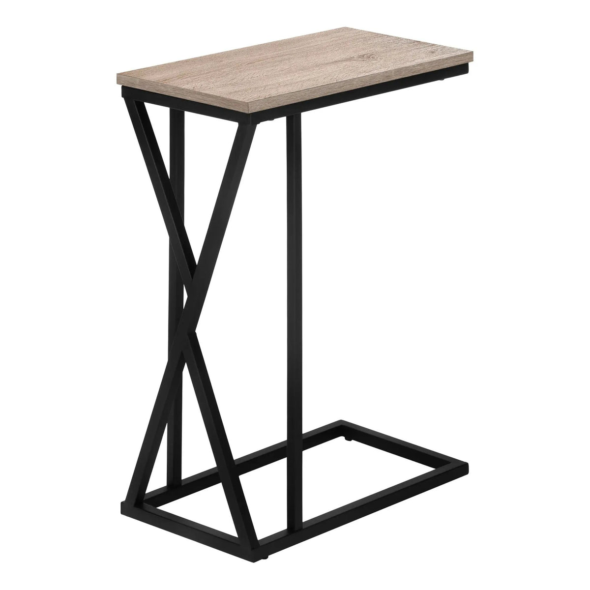 C-Shaped Accent Table | Slide-Under Base | Rectangular Tabletop | Sturdy And Lightweight