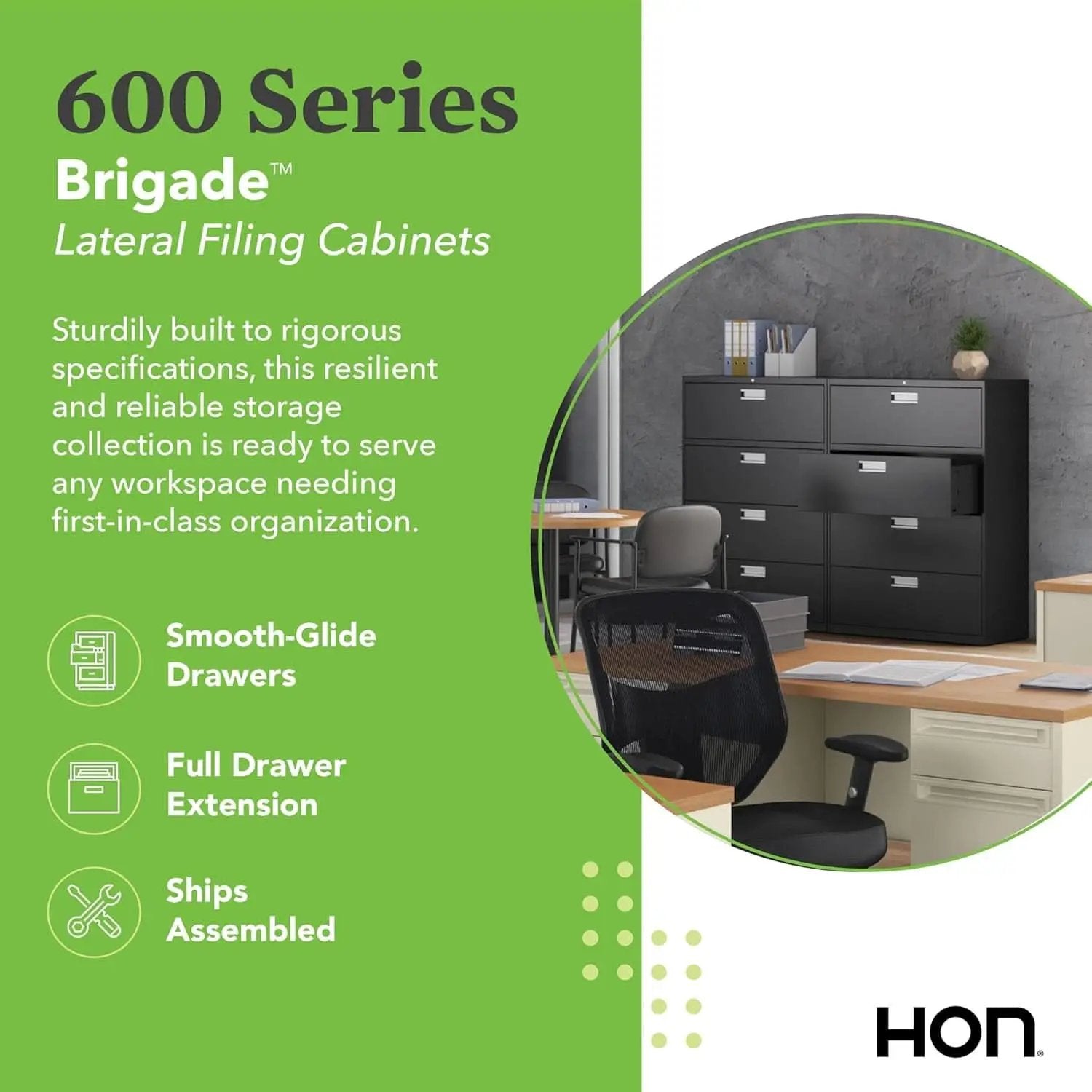 Lateral File Cabinet 4 Drawer Black Metal Office Storage from PriceLows™