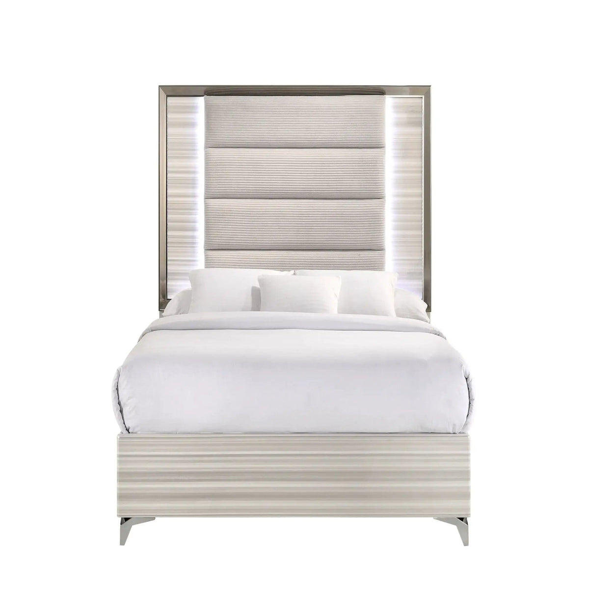 Star Bed With LED Modern Design | 2 Pieces | Solid Wood | Bedroom