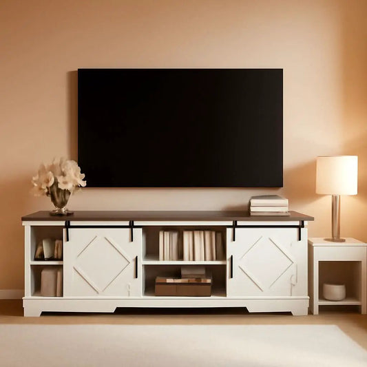 Modern Farmhouse 3 In 1 TV Stand For Up To 95 Inch TVs Wood from PriceLows™