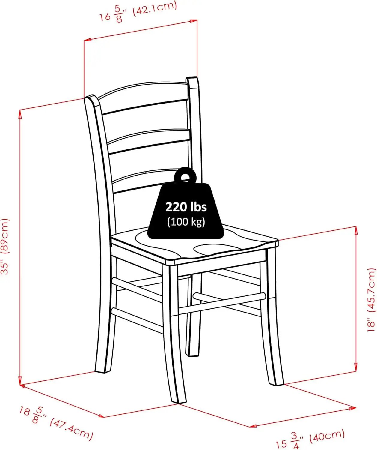 Walnut Ladder-Back Dining Chair Set for Dining Room from PriceLows™