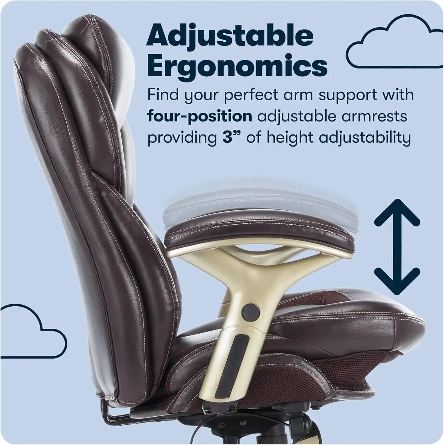 Claremont Ergonomic Office Chair Lumbar Support Chestnut from PriceLows™