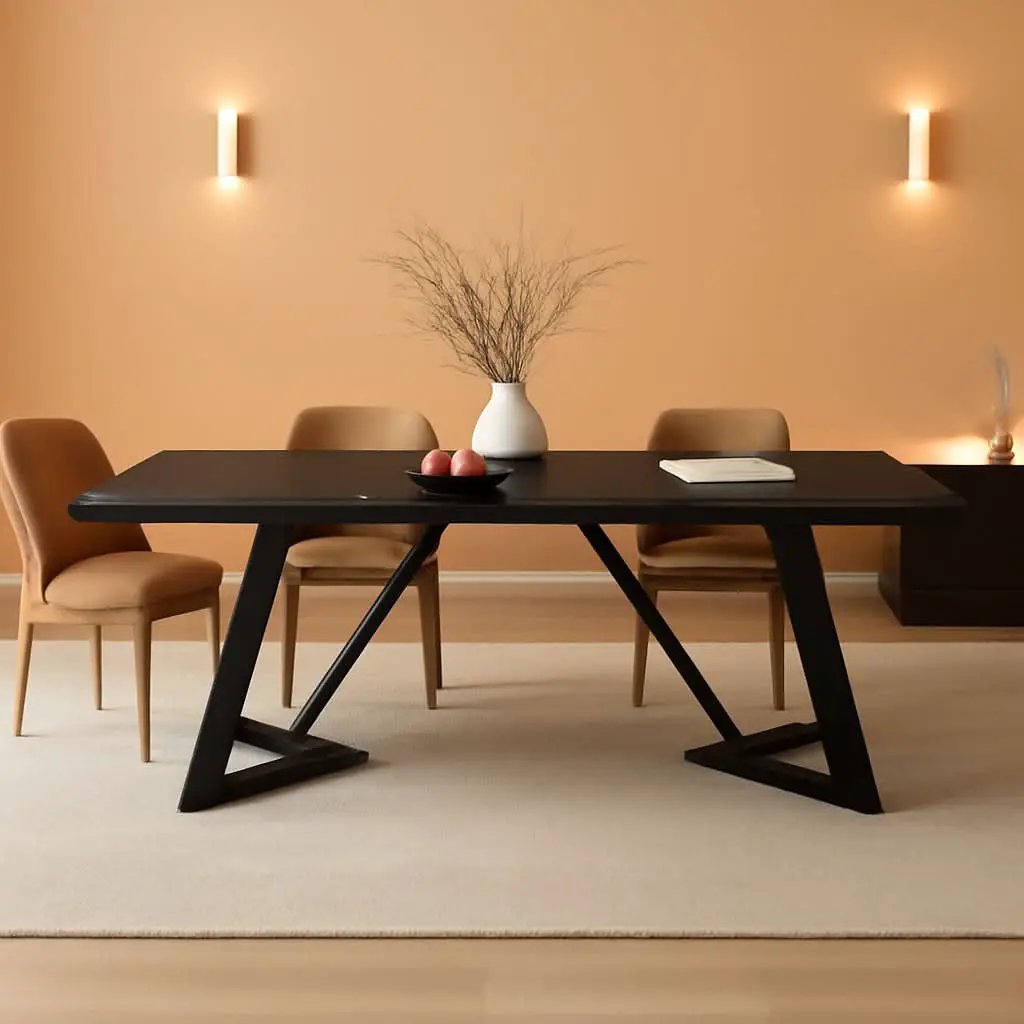 70.86 Inch Black Dining Table For 4 To 6 Family Room from PriceLows™