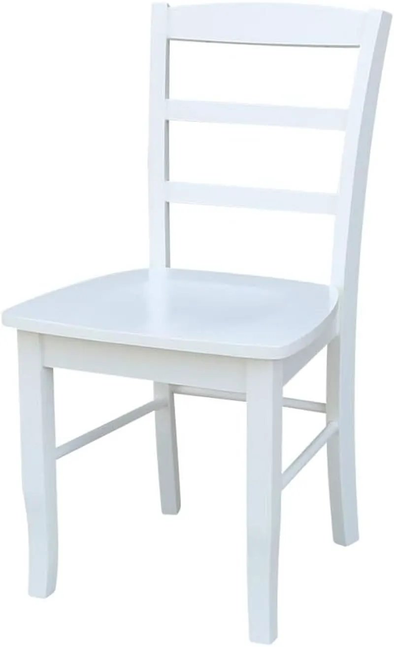 Madrid Ladderback Dining Chairs Set Of Two White Finish from PriceLows™