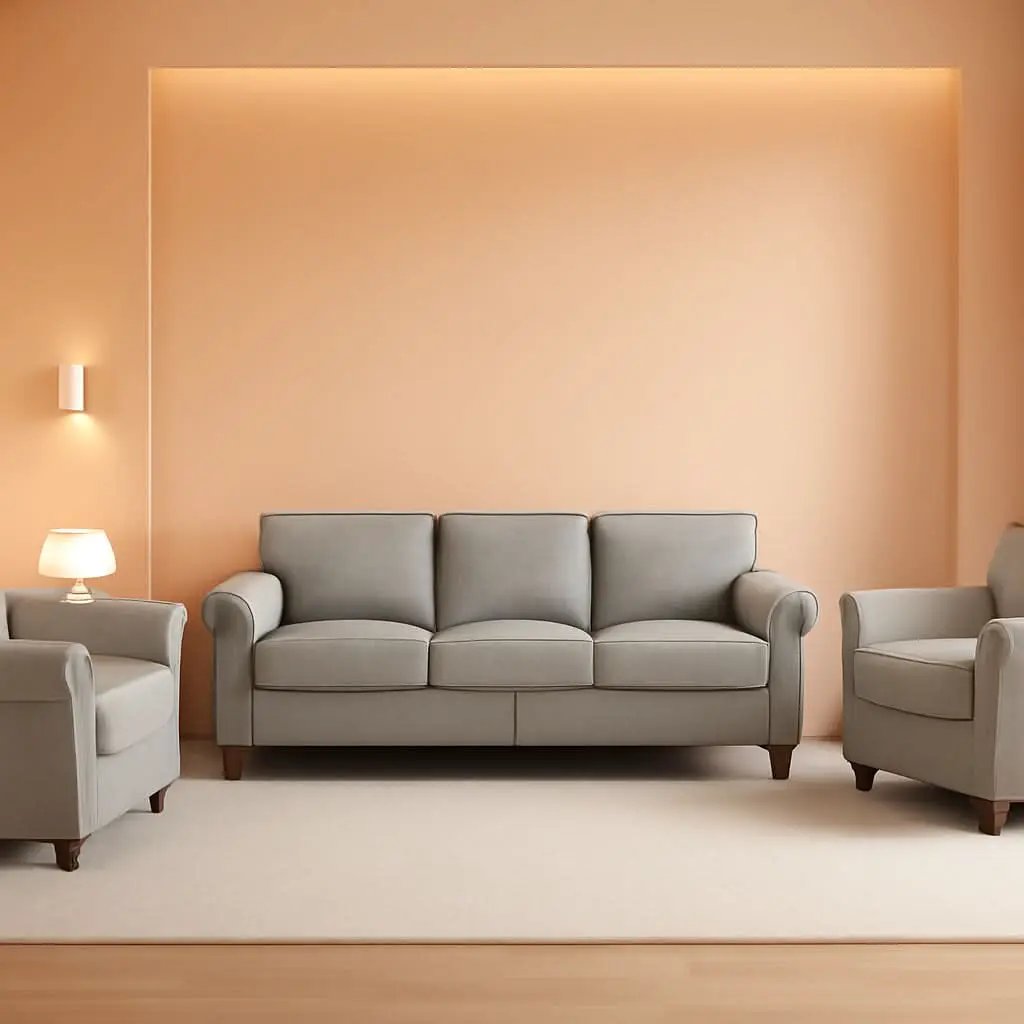 Light Grey Small Space Living Room Couch Set With Loveseat from PriceLows™
