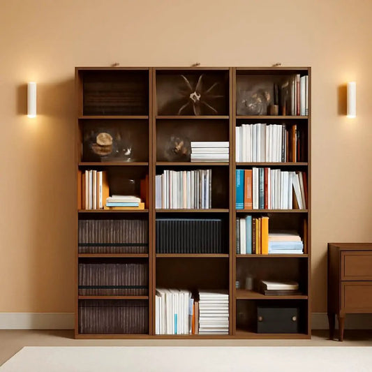 Vintage Brown 6 Shelf Floor Bookcase 70 Inch Tall Unit from PriceLows™