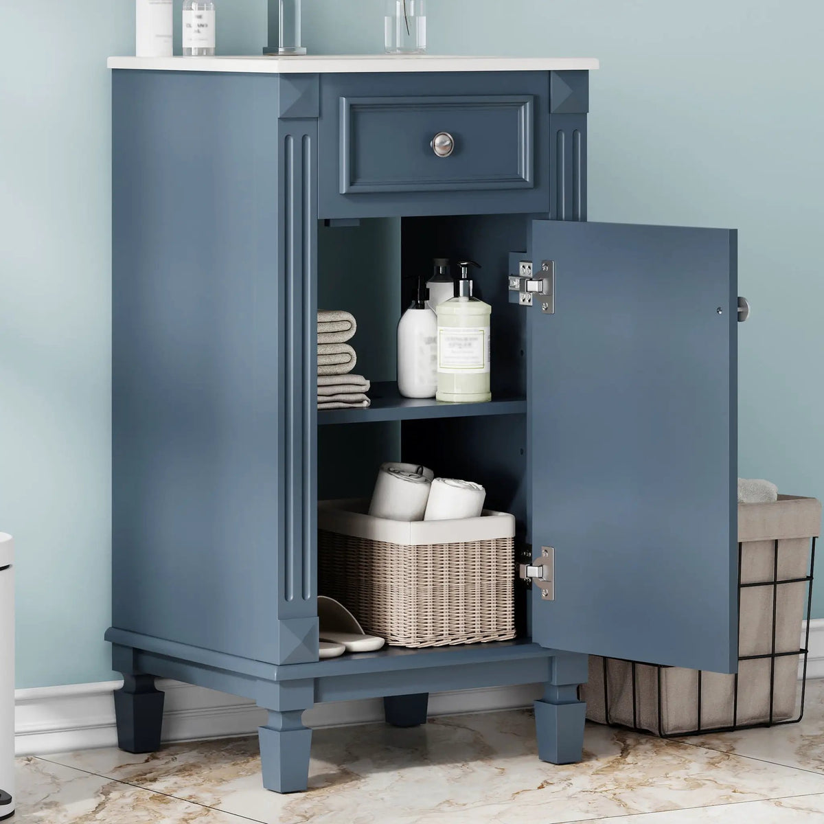 Bathroom Vanity | Solid Wood | Integrated Sink | Soft Closing Doors