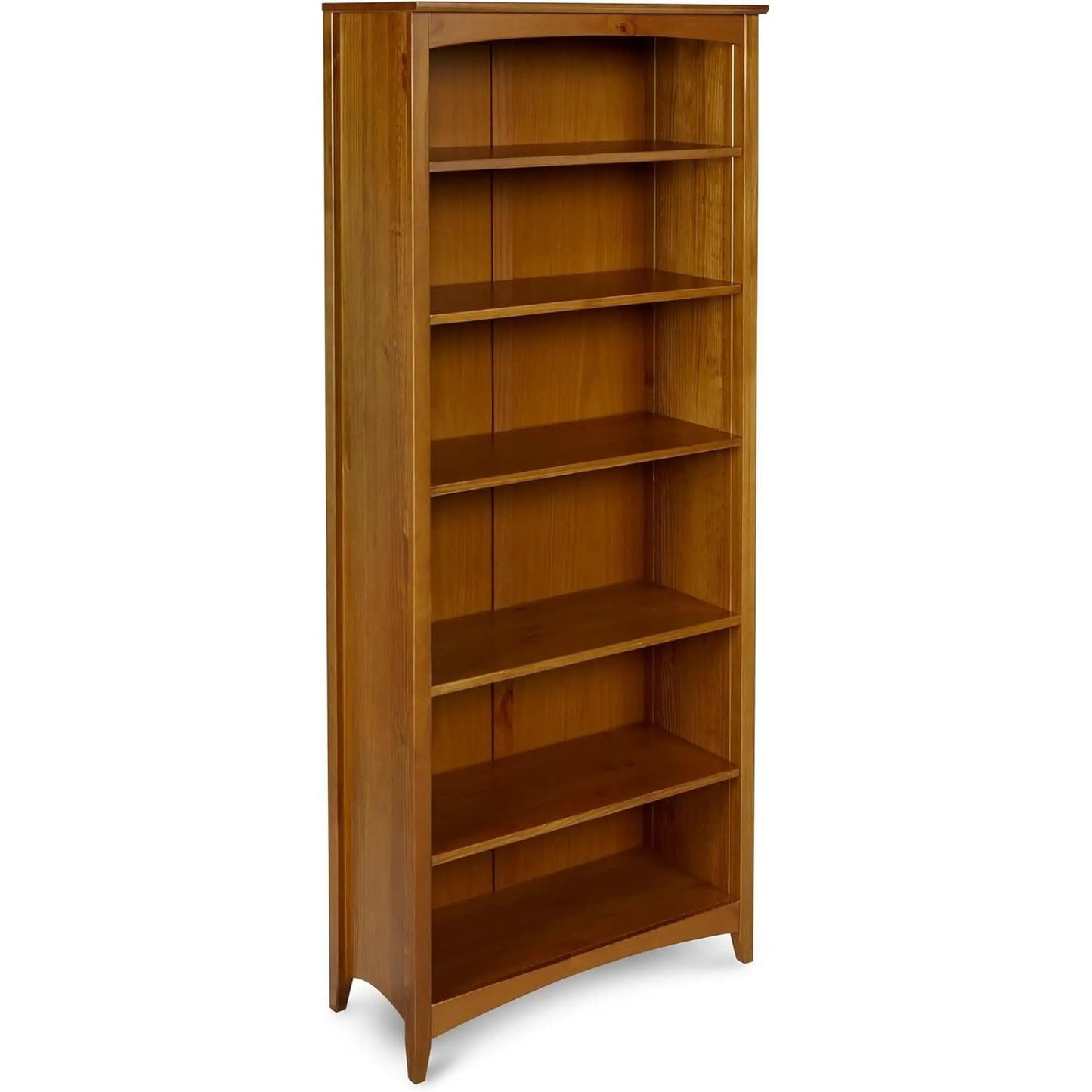 Shaker Style 6 Shelf Bookcase Solid Wood 72 Inch Tall from PriceLows™