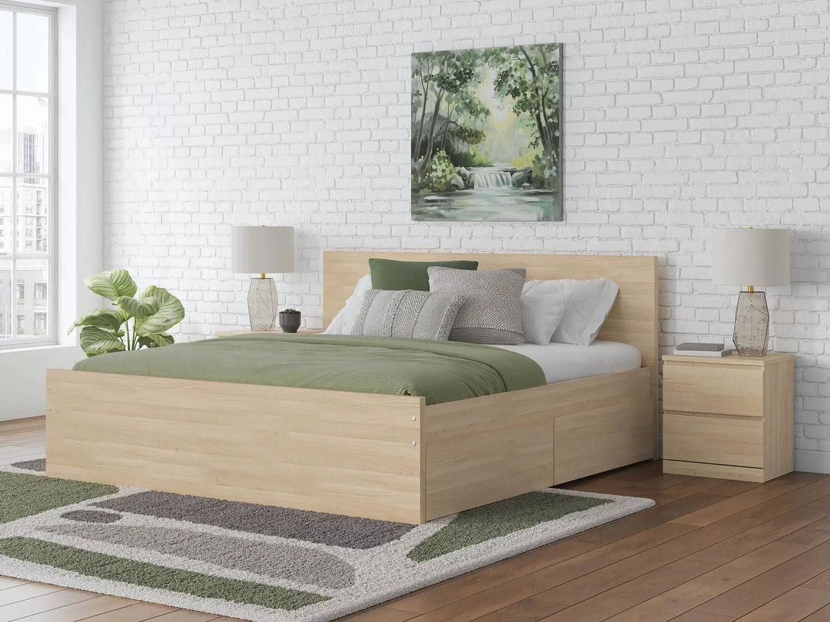 Onita Panel Platform Bed | Minimal Design | Ultra-Clean Lines | Easy-Elegant Solid Finish