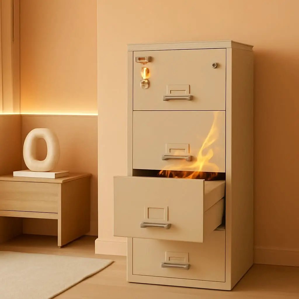 Parchment Four Drawer Fire Safe Legal File Cabinet UL 1 Hour from PriceLows™