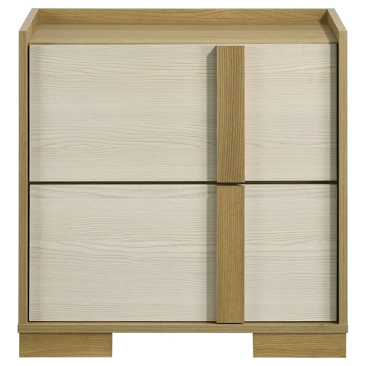 Hyland 2-drawer Nightstand Bedside Table | 23.25 x 15.25 x 23.75 in | Engineered Wood & Metal | Natural