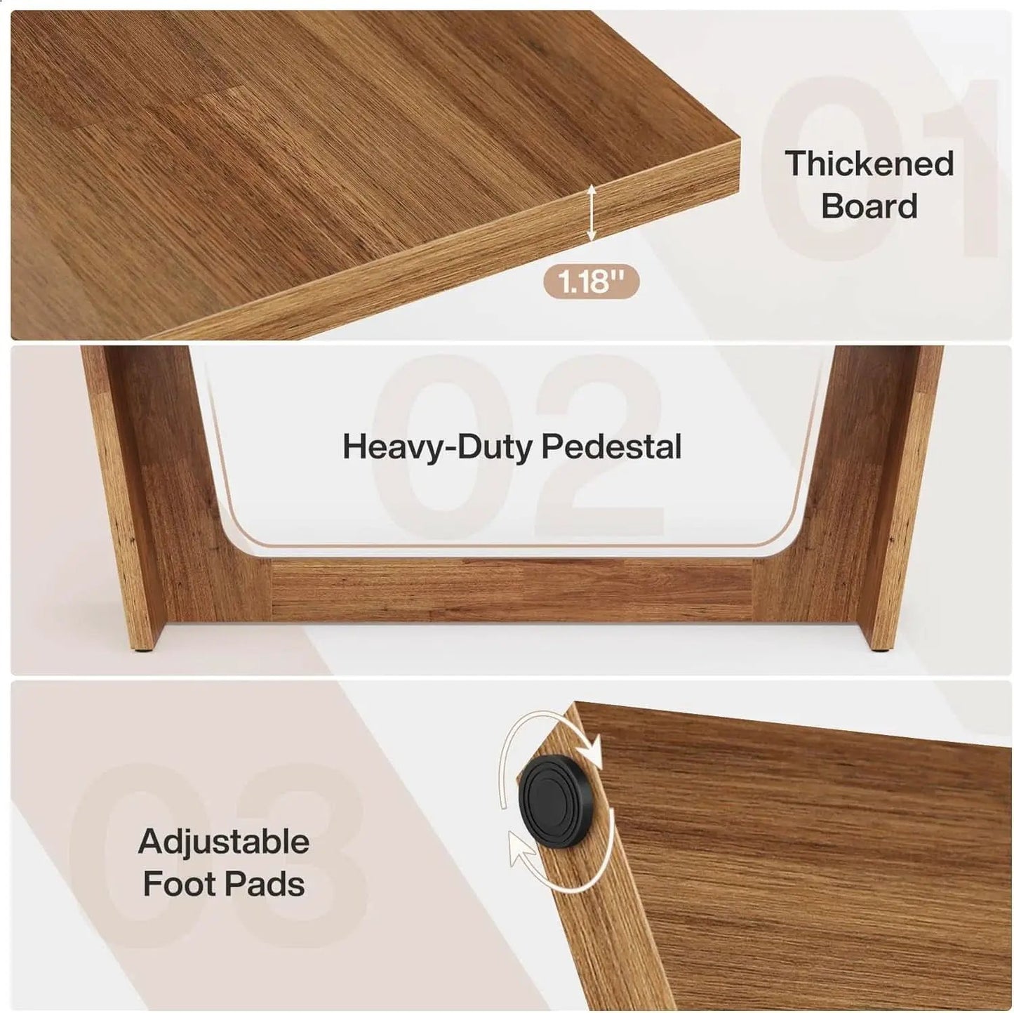 Walnut 70 Inch Executive Desk For Home Office Workspace from PriceLows™
