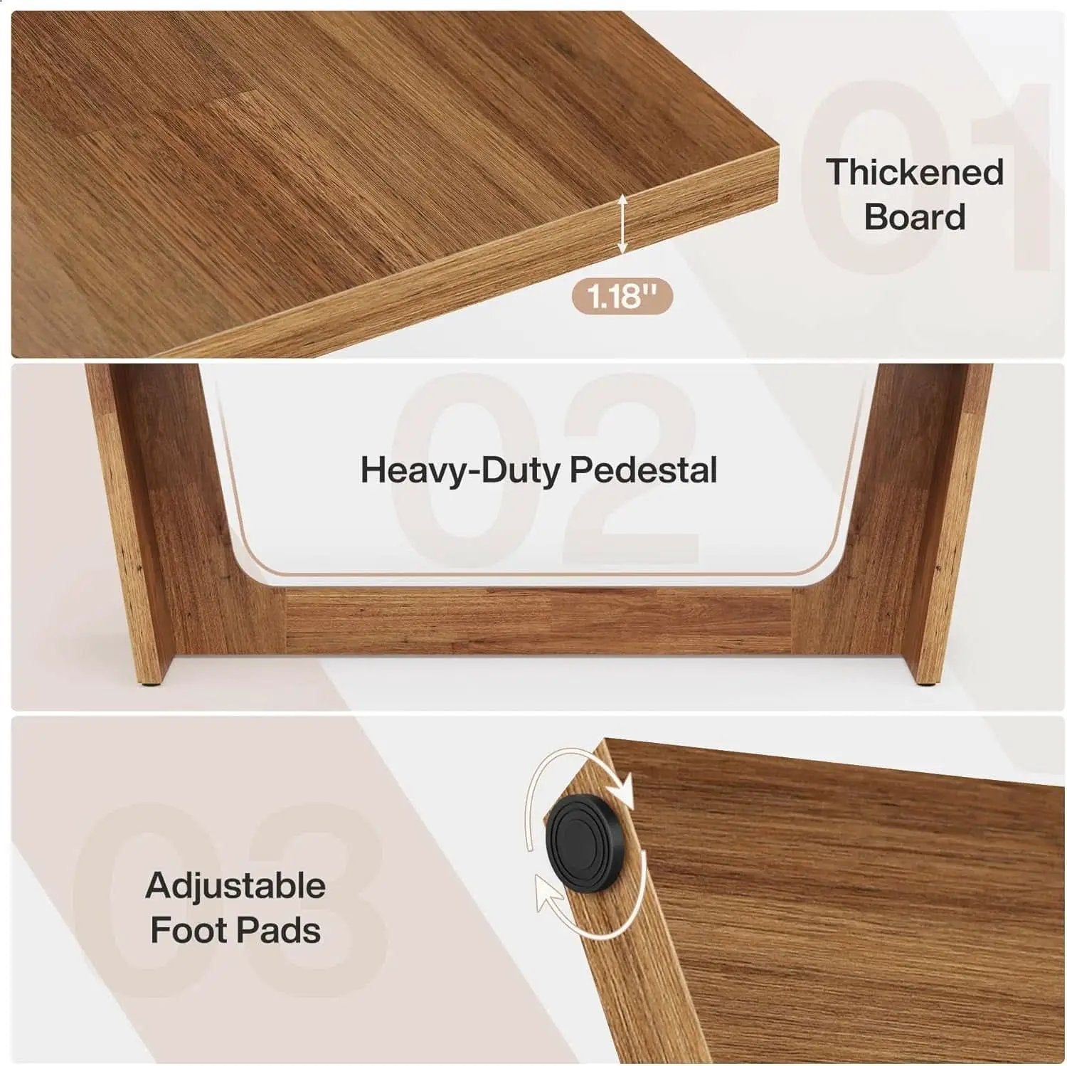 Walnut 70 Inch Executive Desk For Home Office Workspace from PriceLows™