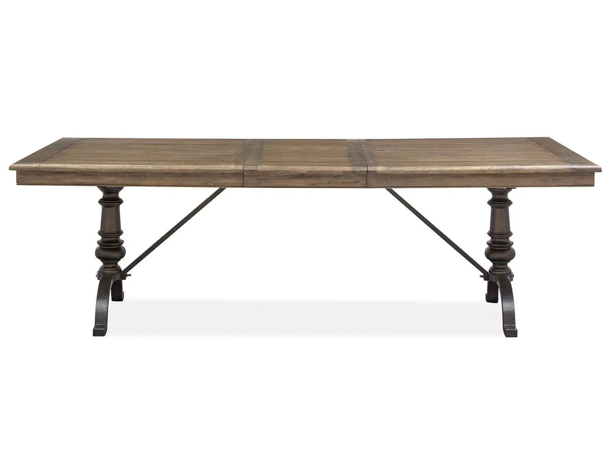 Roxbury Manor Rectangular Dining Table Dining Tables with Extension | Dining Tables with Extension | Oak Veneer & Metal | Homestead Brown