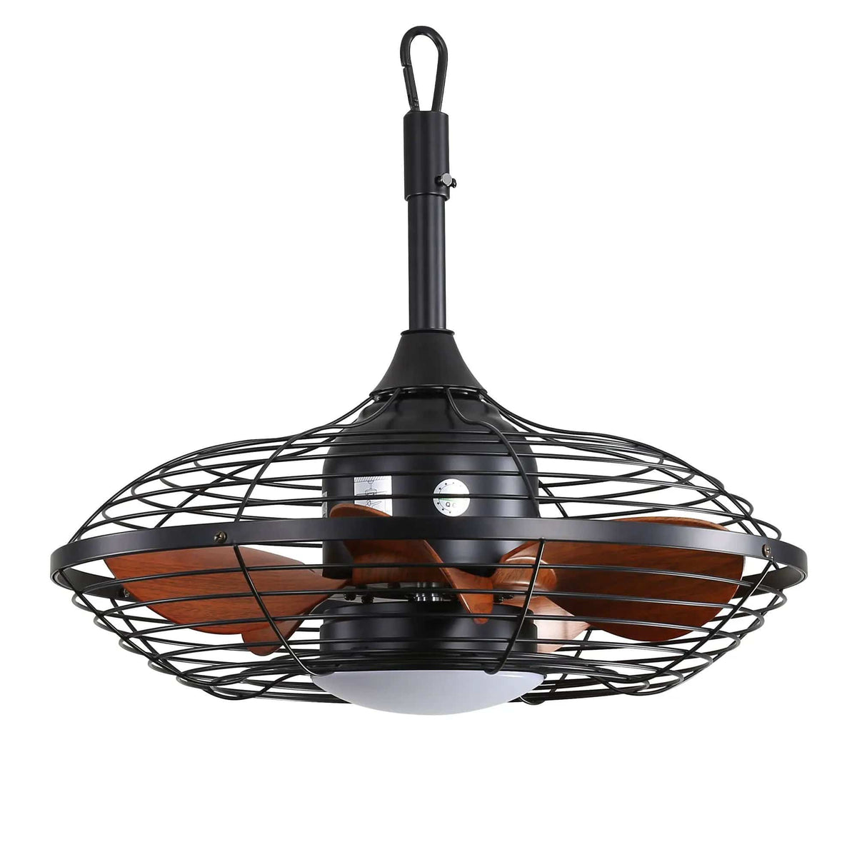 Outdoor Ceiling Fan With DC Motor And LED Light, Blades, Reversible For Patios - | 20 x 20 x 19 in | Outdoor Living Furniture | Black