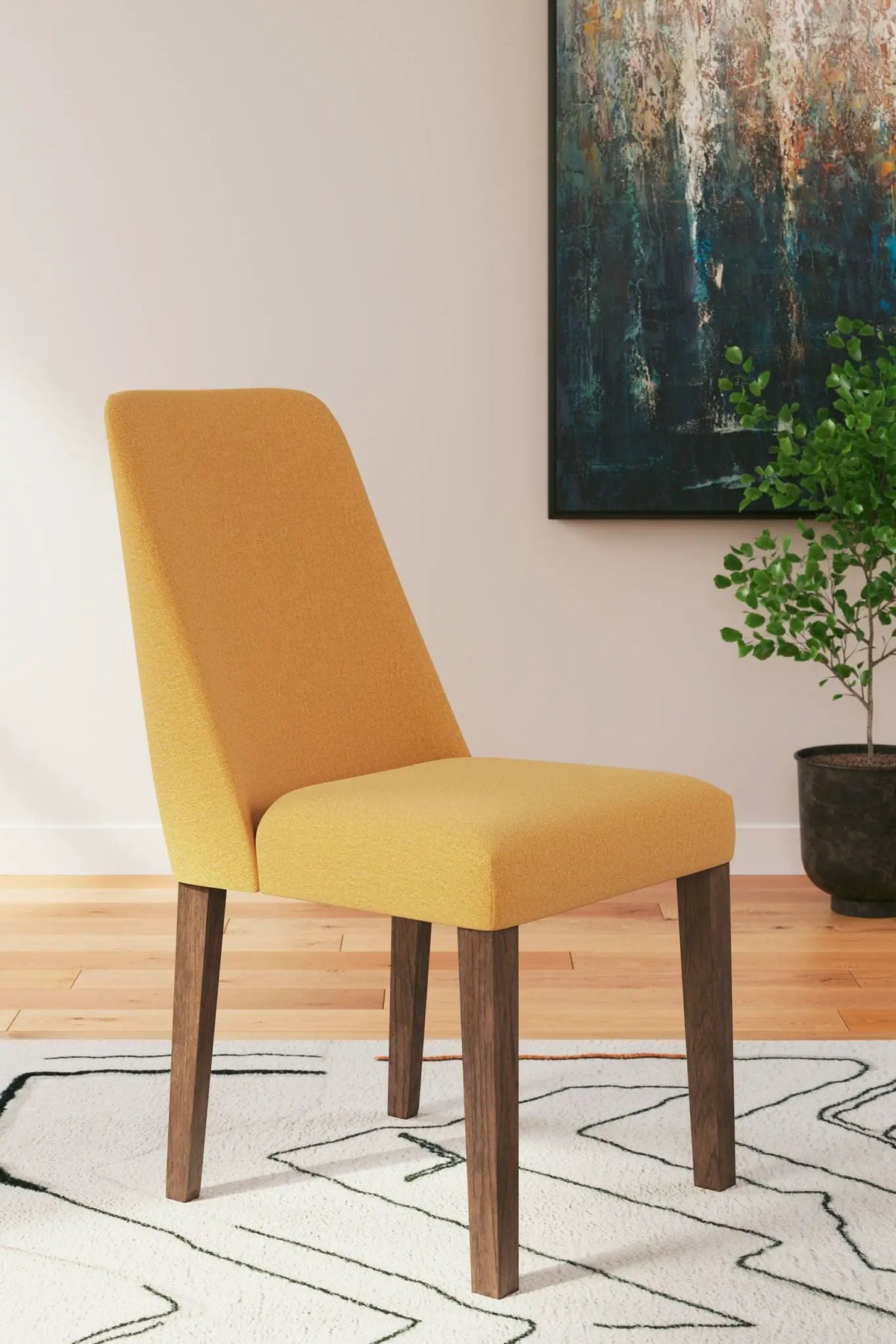 Lyncott Dining Side Chairs | Set Of 2 | Retro Mid-Century Style | Upholstered Seats