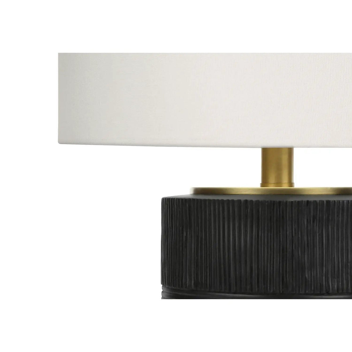Table Lamp, Lighting, Resin, Contemporary Black / | 14 x 14 x 23.75 in | Fabric & Resin | Cream