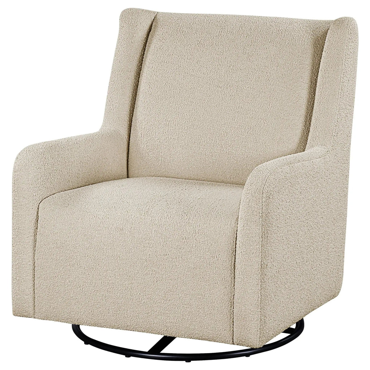 Serra Boucle Upholstered Swivel Glider Sandy Glider Chair | 30.25 x 35.5 x 35.75 in | Boucle & Fabric | Beige
