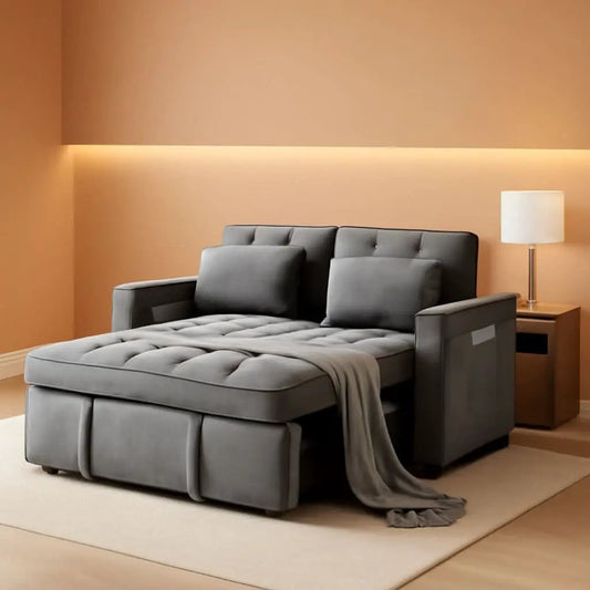54 Inches Convertible Sofa Bed With Adjustable Backrest from PriceLows™
