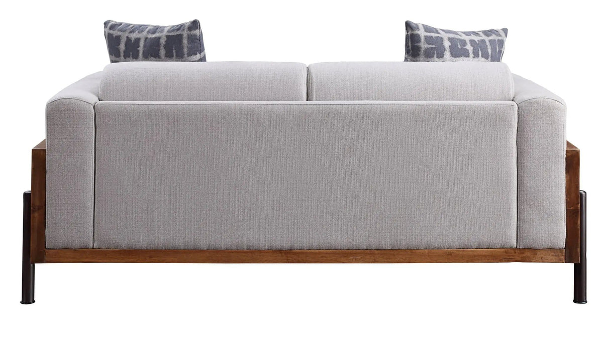 Pelton Loveseat With 2 Toss Pillows | 38 x 71 x 30 in | Solid Wood & Walnut | Walnut