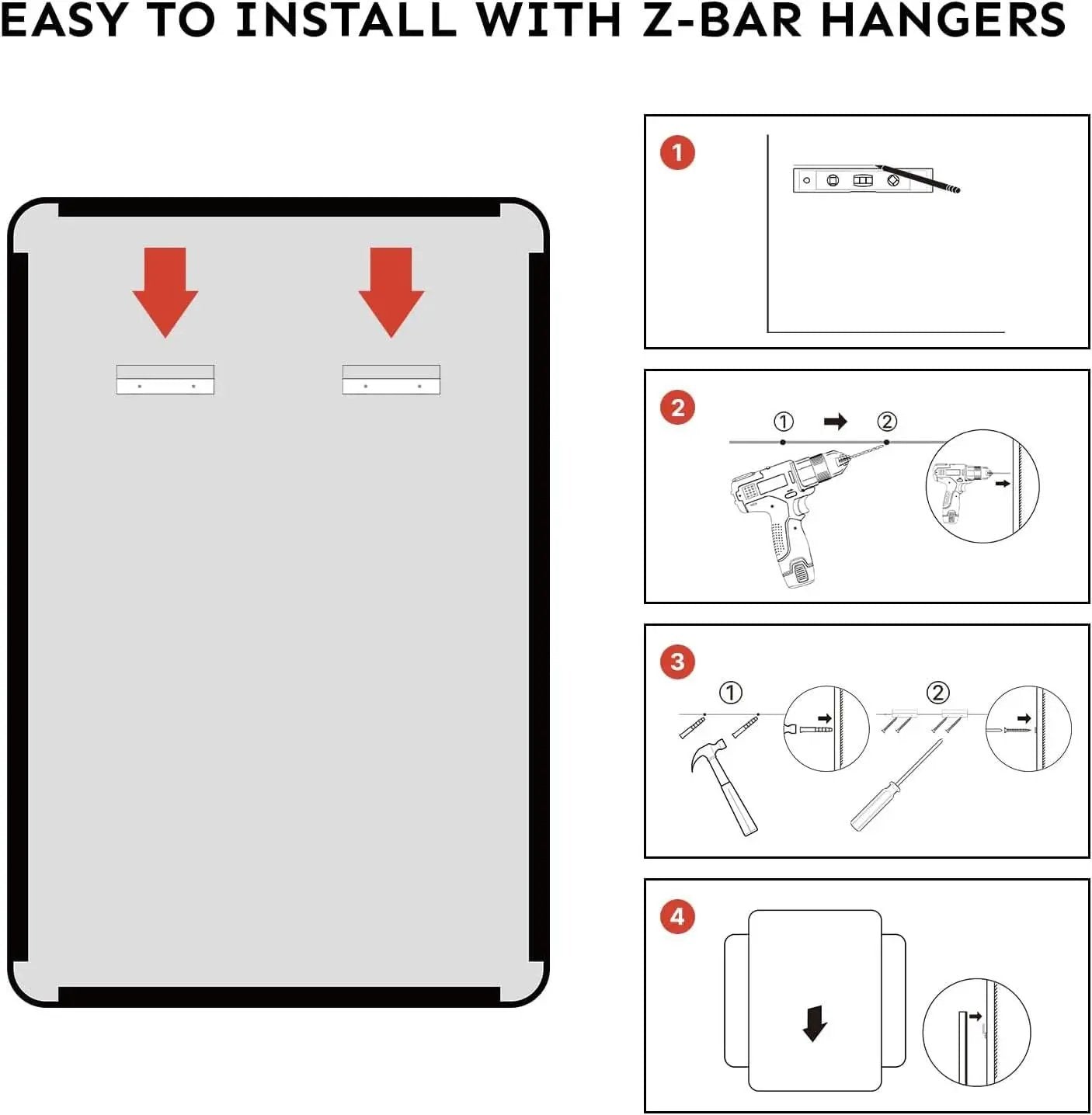 Bathroom Vanity Mirror 30x22 Aluminum Frame Durable from PriceLows™