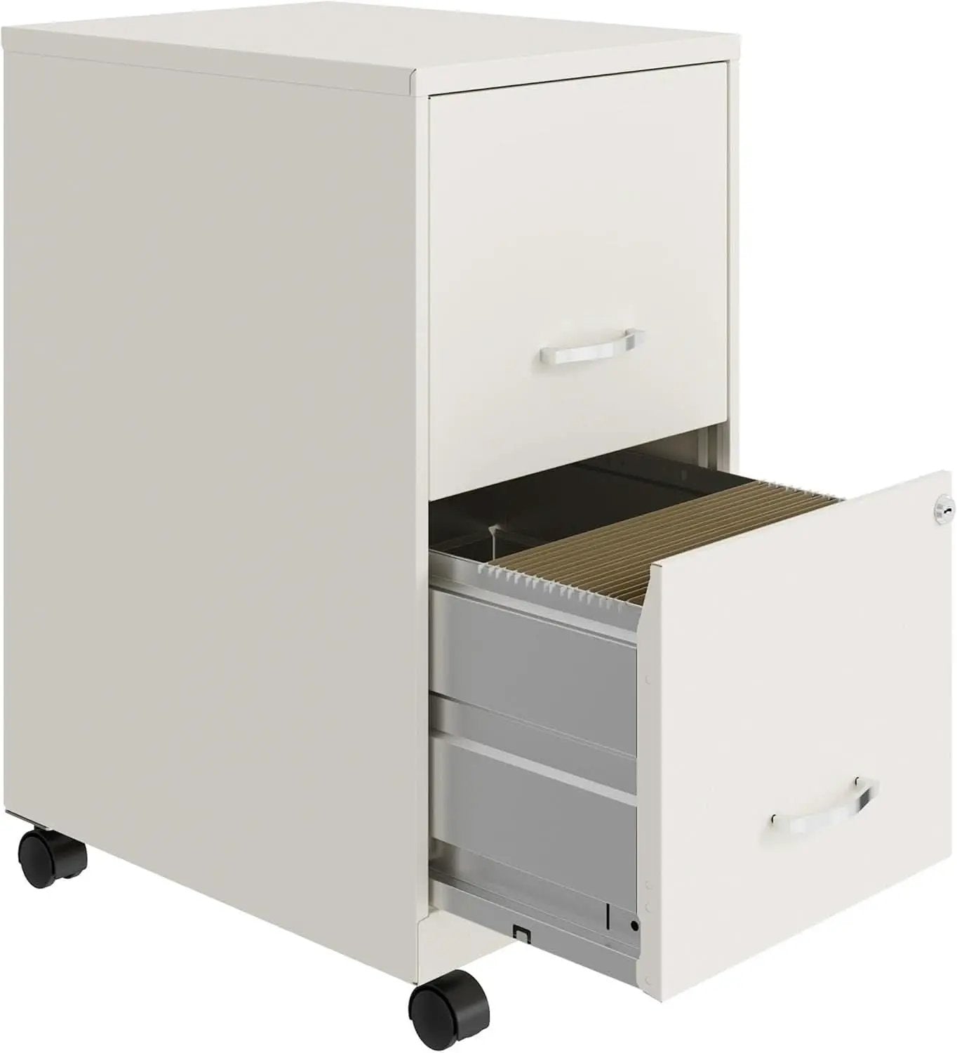 LYS SOHO White Mobile File Cabinet With Locking Two Drawers from PriceLows™