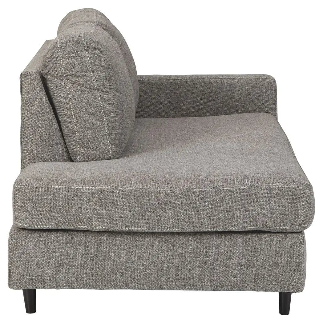 Lyman RAF Corner Chaise | 75 x 37 x 35 in | Wood & Granite | Graphite