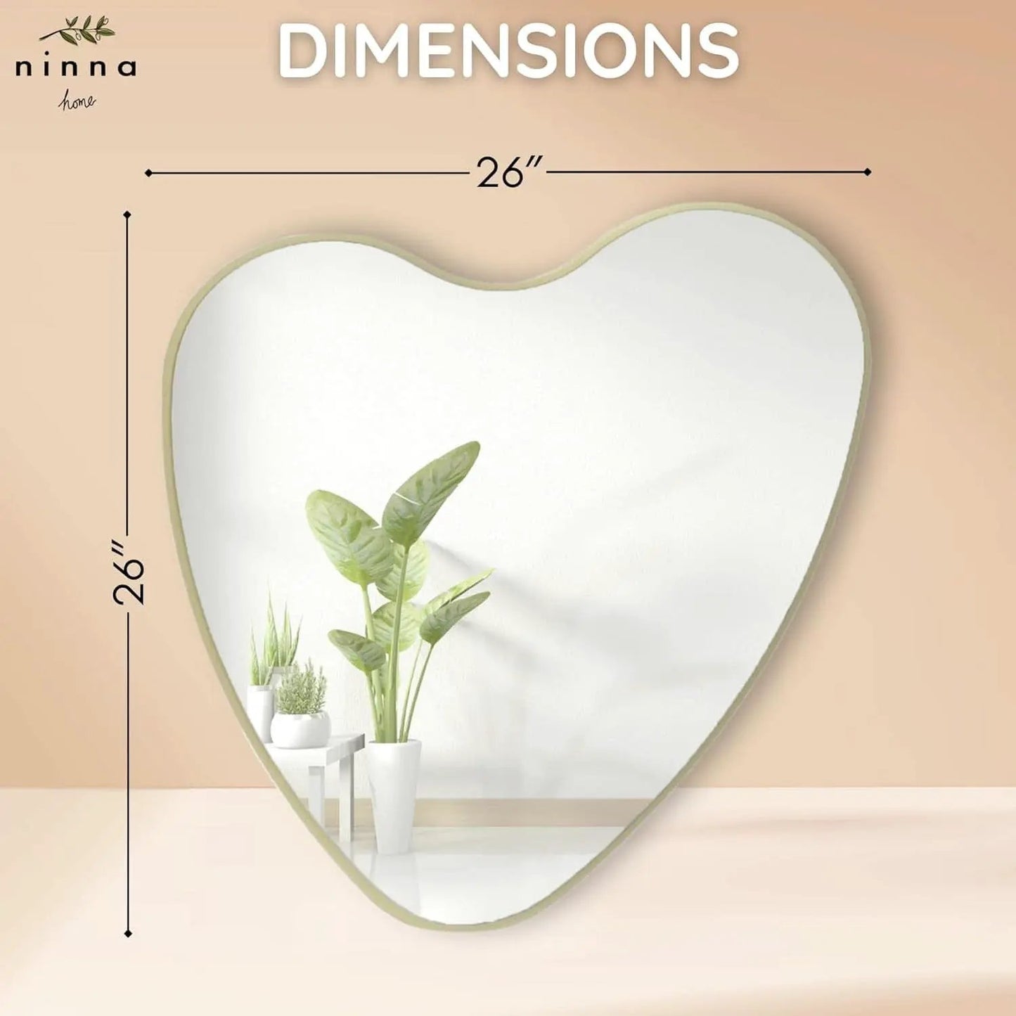 26 Inch Irregular Heart Wall Mirror For Home Decor from PriceLows™