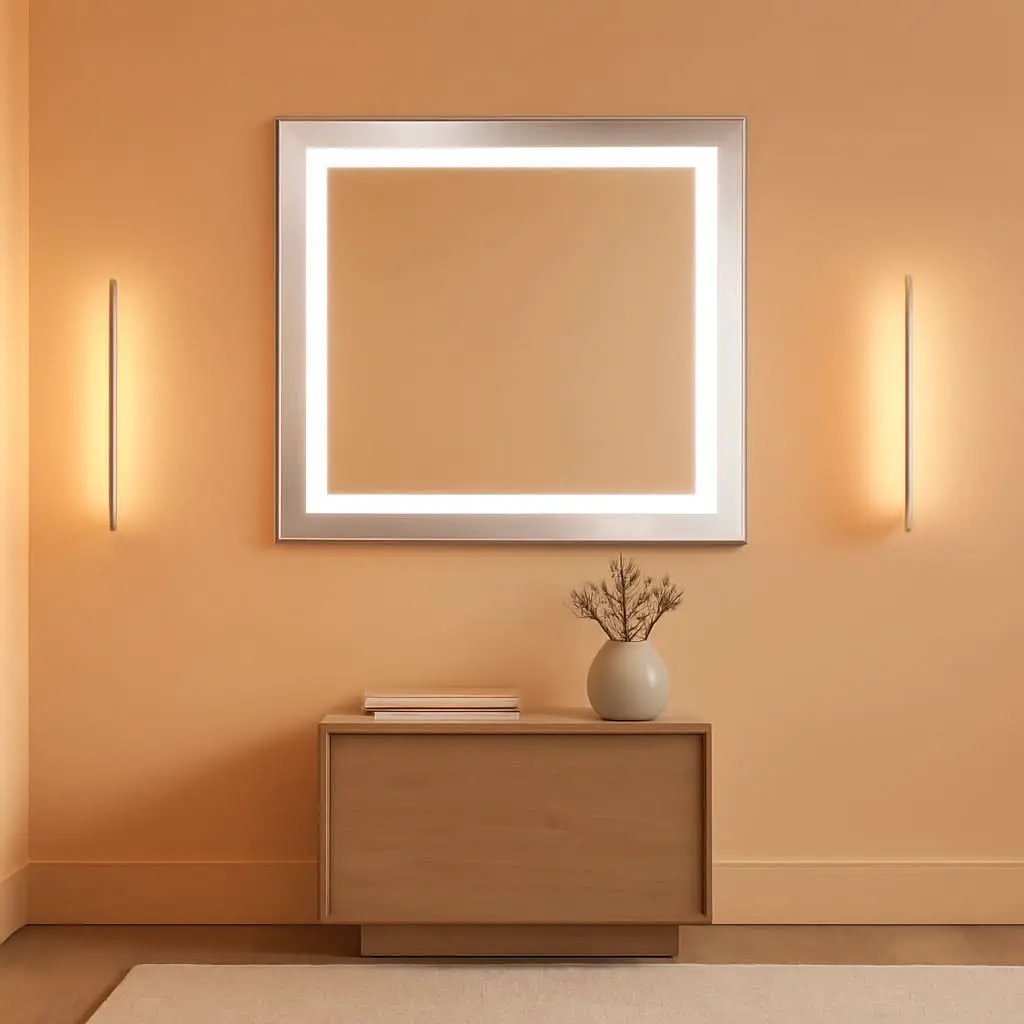 LED Backlit Mirror Chrome 30x24 Inch Vanity Mirror from PriceLows™
