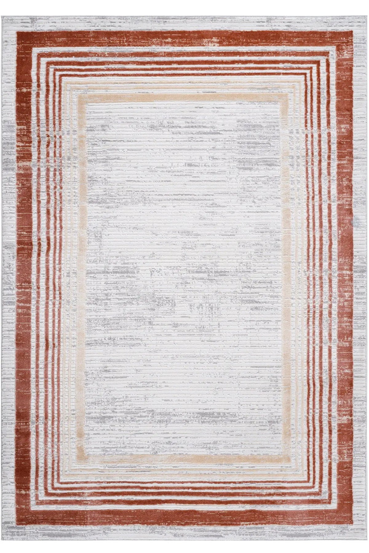 Marfi Bordered Runner Rug | 96 x 26 Inch | Stain Resistant | Non-Shedding Machine-Woven