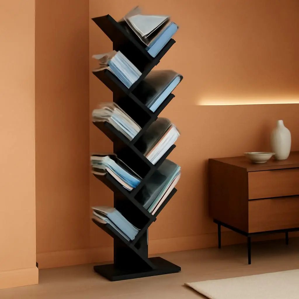 Bookshelf 9 Tier Floor Standing Tree Bookcase Espresso from PriceLows™