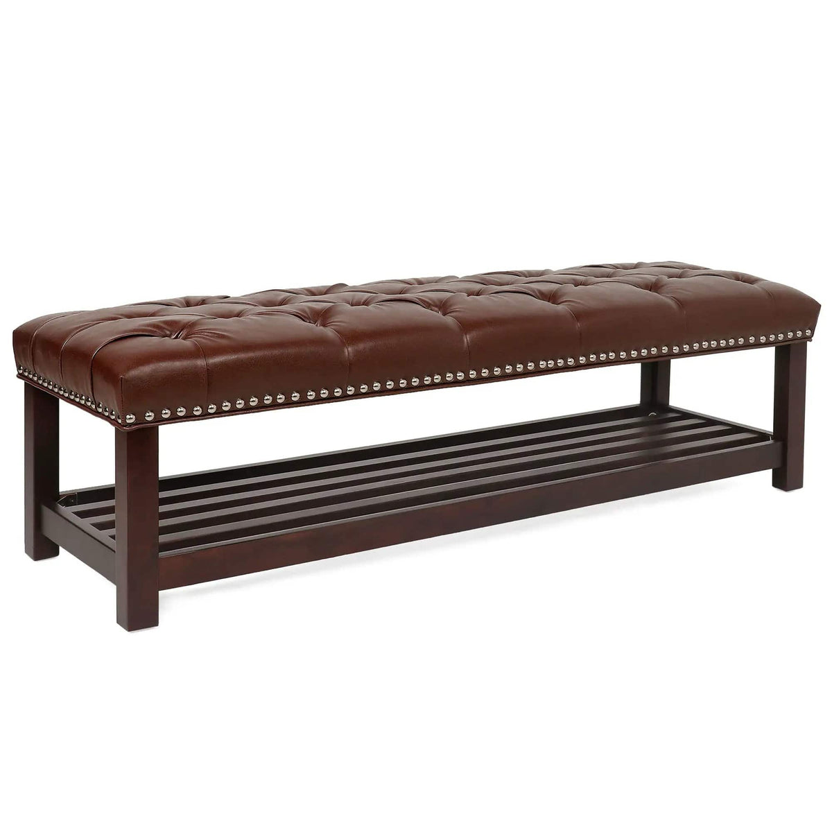 Bedroom End Of Bed Bench Tufted Upholstered End Of Bed Bench End Of Bed Entrance | 2 Pieces | Solid Wood | Bedroom