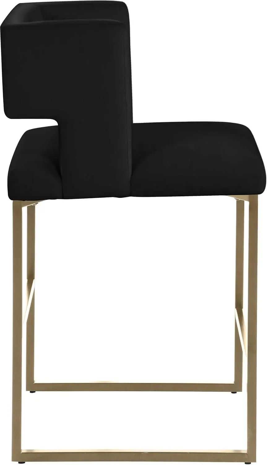 Caleb Collection Counter Height Stool Black Velvet Set Of 2 from PriceLows™