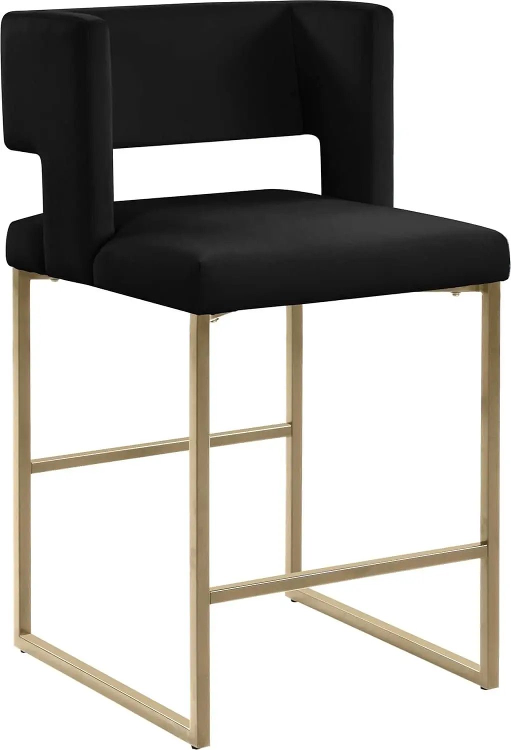 Caleb Collection Counter Height Stool Black Velvet Set Of 2 from PriceLows™