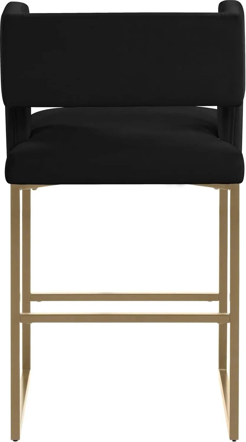 Caleb Collection Counter Height Stool Black Velvet Set Of 2 from PriceLows™