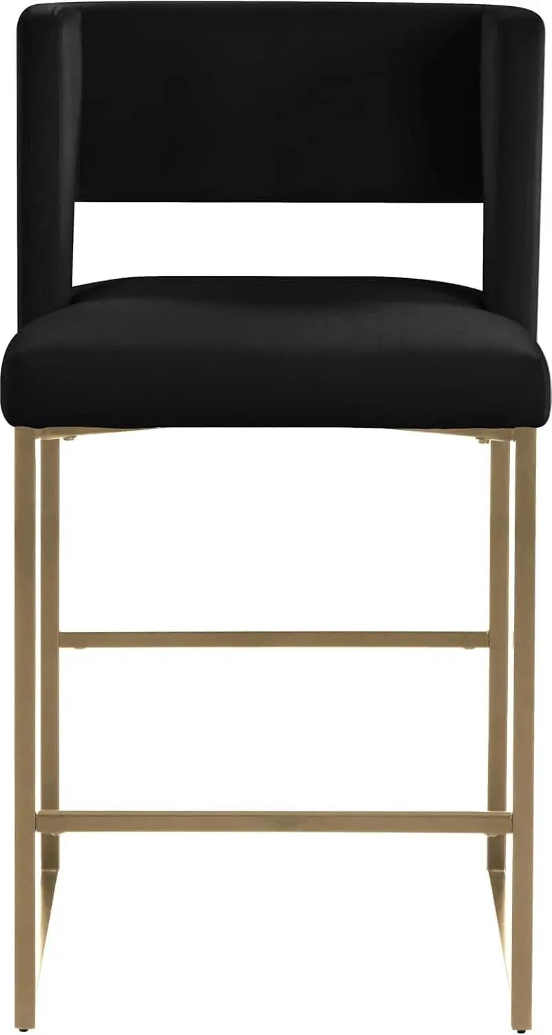 Caleb Collection Counter Height Stool Black Velvet Set Of 2 from PriceLows™
