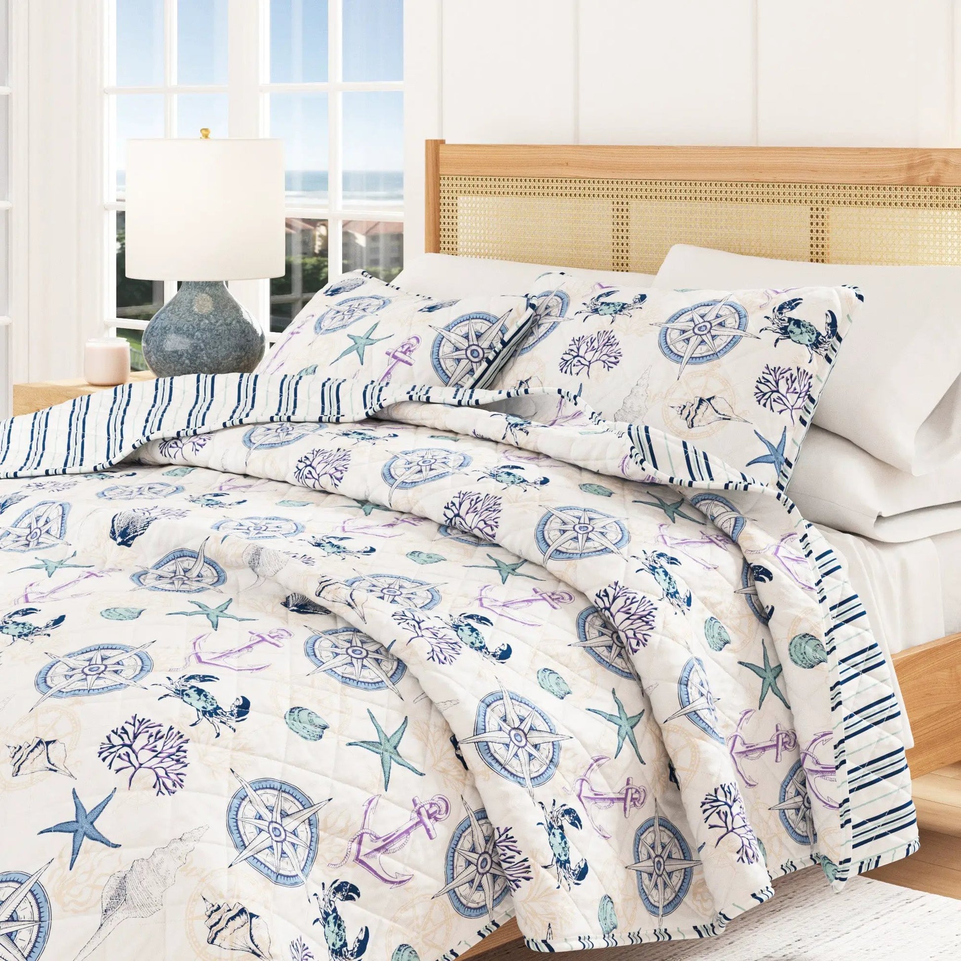 Azure Collection Coastal Quilt Set from PriceLows™