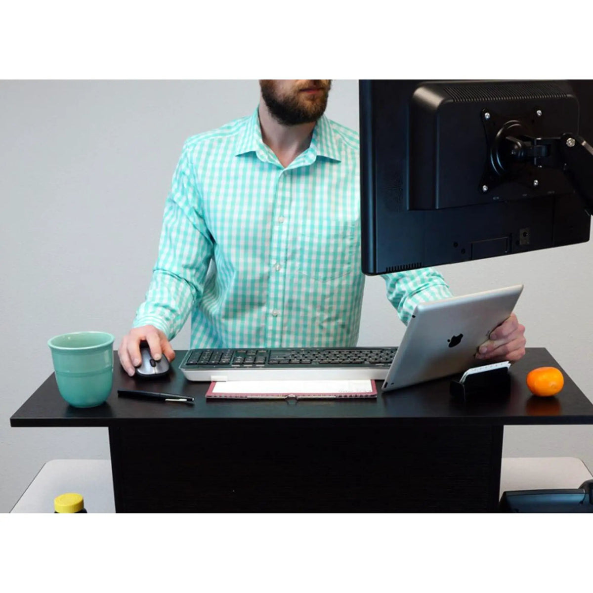 Stand Up Desk | 15 Inch Adjustable | Portable Ergonomic | Dark Red