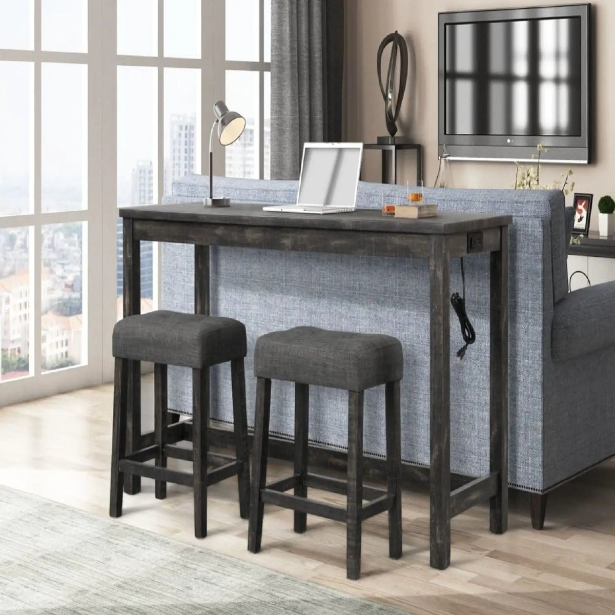 Backless Counter Stool | Transitional | Upholstered | Set Of 2