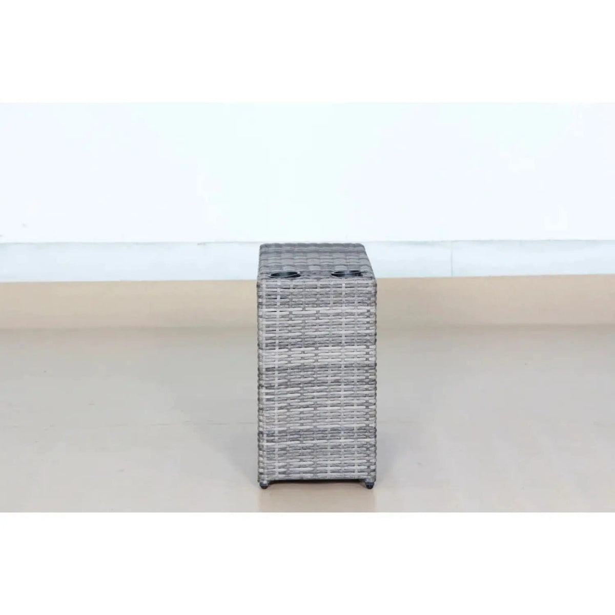 Shick Outdoor Side Table Gray Mix | 13 x 33 x 22 in | Wicker | Outdoor Living