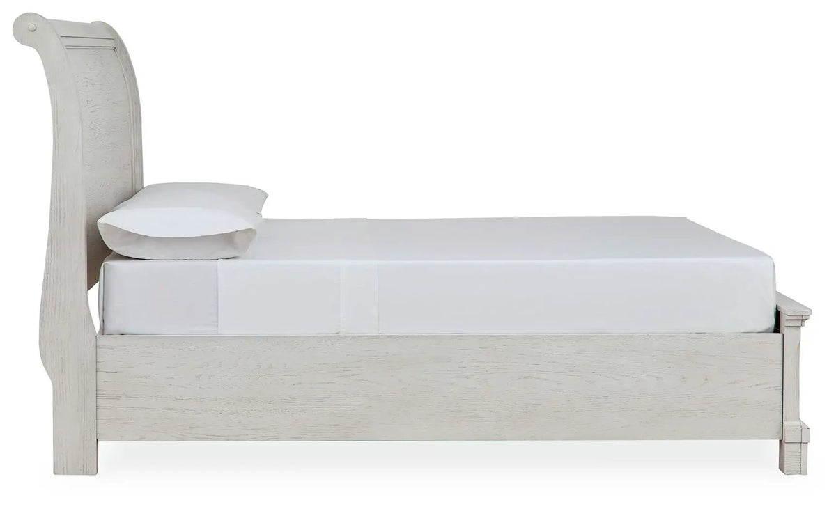 Robbinsdale Sleigh Storage Bed | Elegant Timeless Design | Bedroom Foundation | 85.25 Inch Length