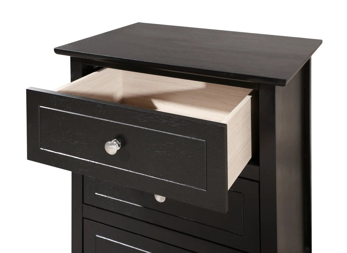 Nightstand | 3 Drawer | Real Wood Veneer | Nickel Hardware