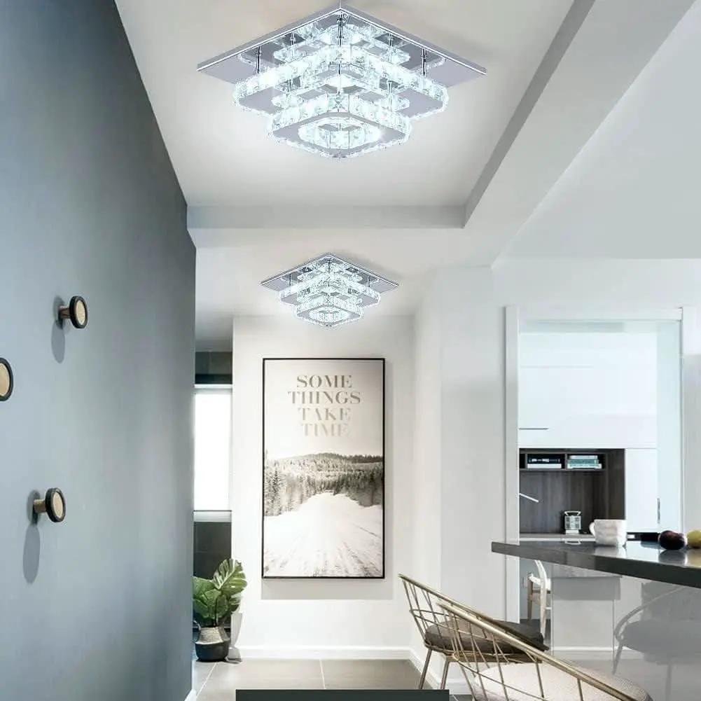Crystal Square LED Ceiling Light Two Layer Flush Mount from PriceLows™