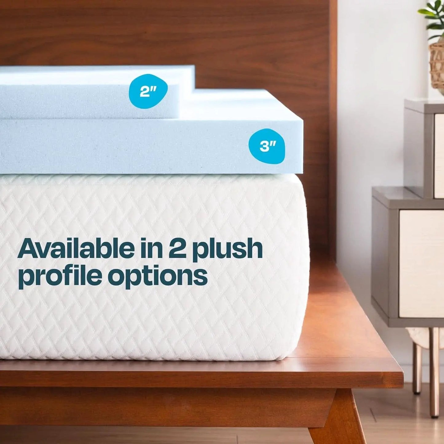 Cooling Gel Memory Foam Mattress Topper Queen Size from PriceLows™