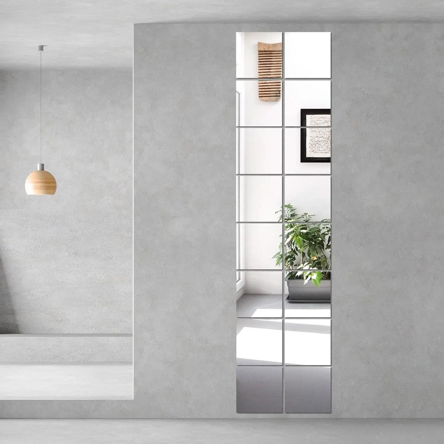 12x12 Inch Glass Mirror Tiles 16 Pack For Home Gym Wall from PriceLows™